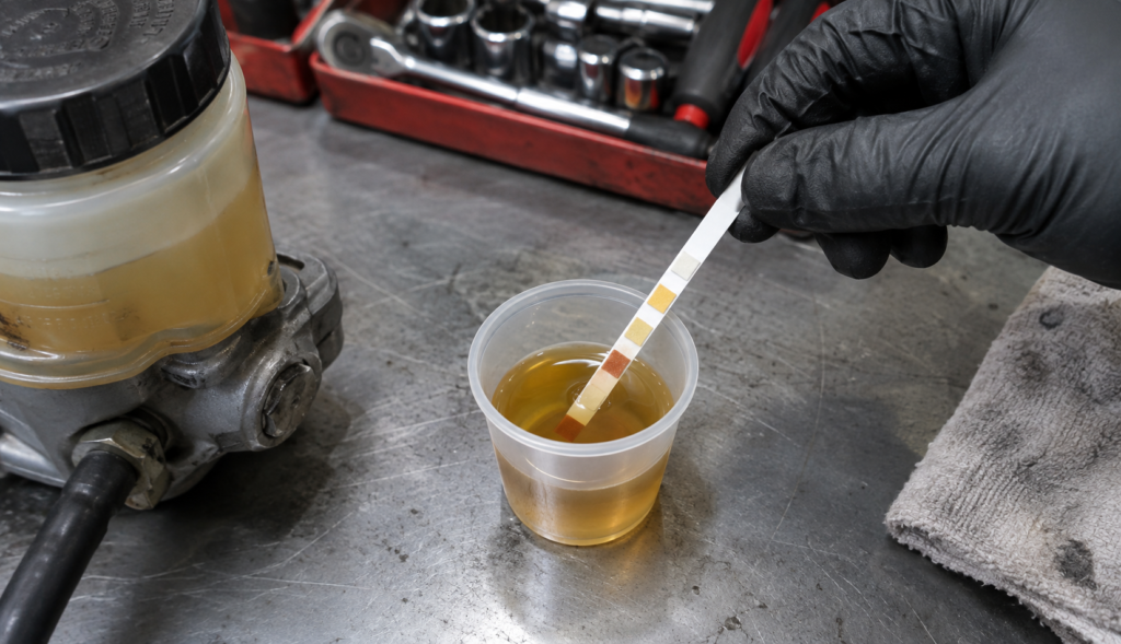 ChatGPT Image Sep 18, 2026, 04_35_58 PM Brake fluid test strip checking moisture contamination level